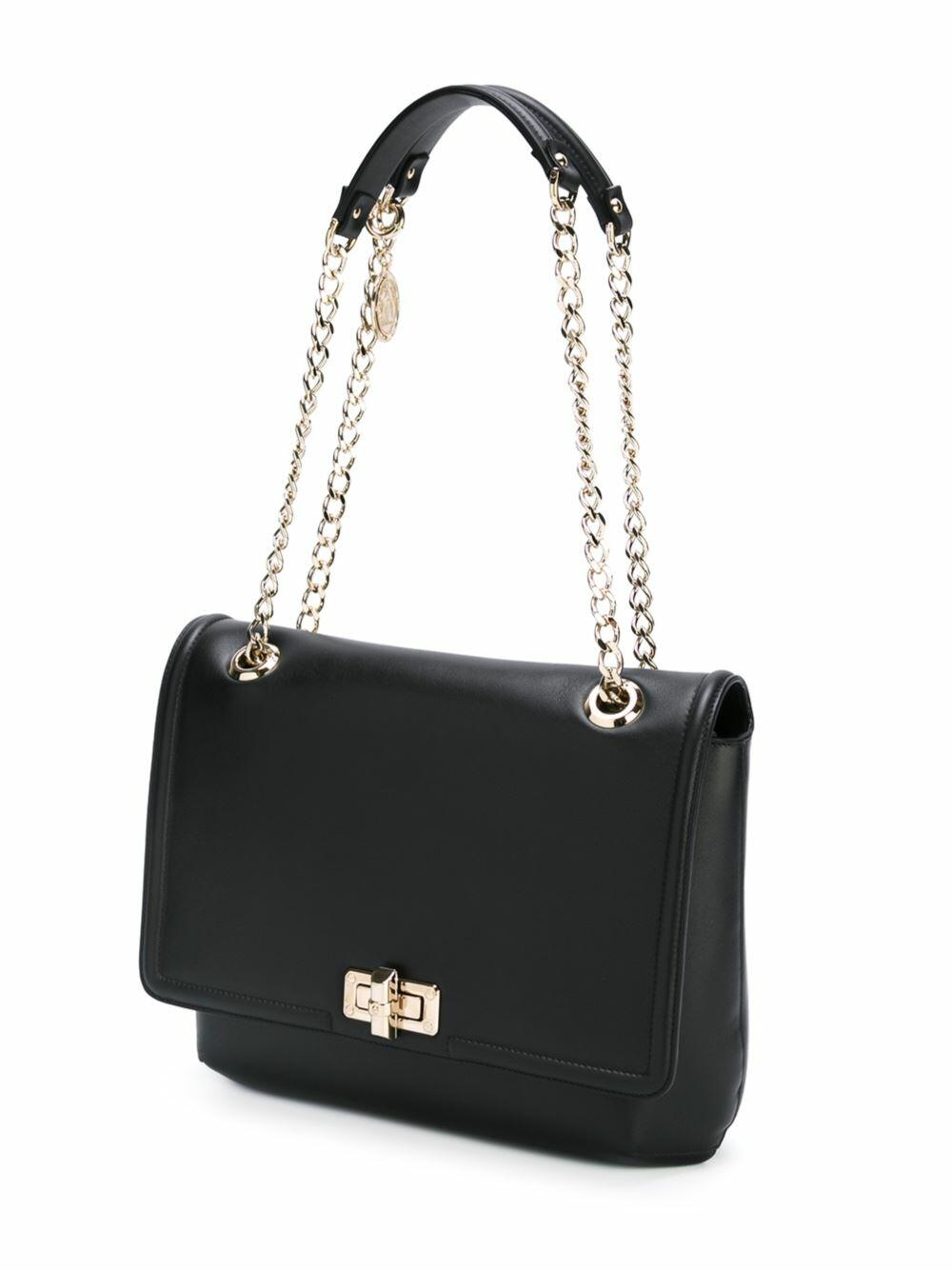Lanvin - Happy Black Leather Medium Flap Shoulder Bag