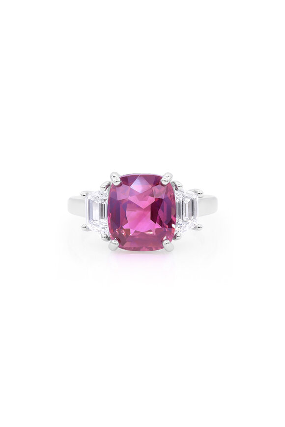 Oscar Heyman Platinum Vivid Purple Ceylon Sapphire Ring