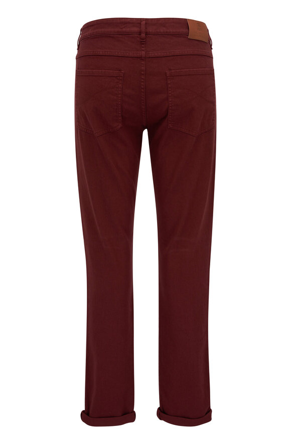 Brunello Cucinelli - Burgundy Cotton Five Pocket Pant 