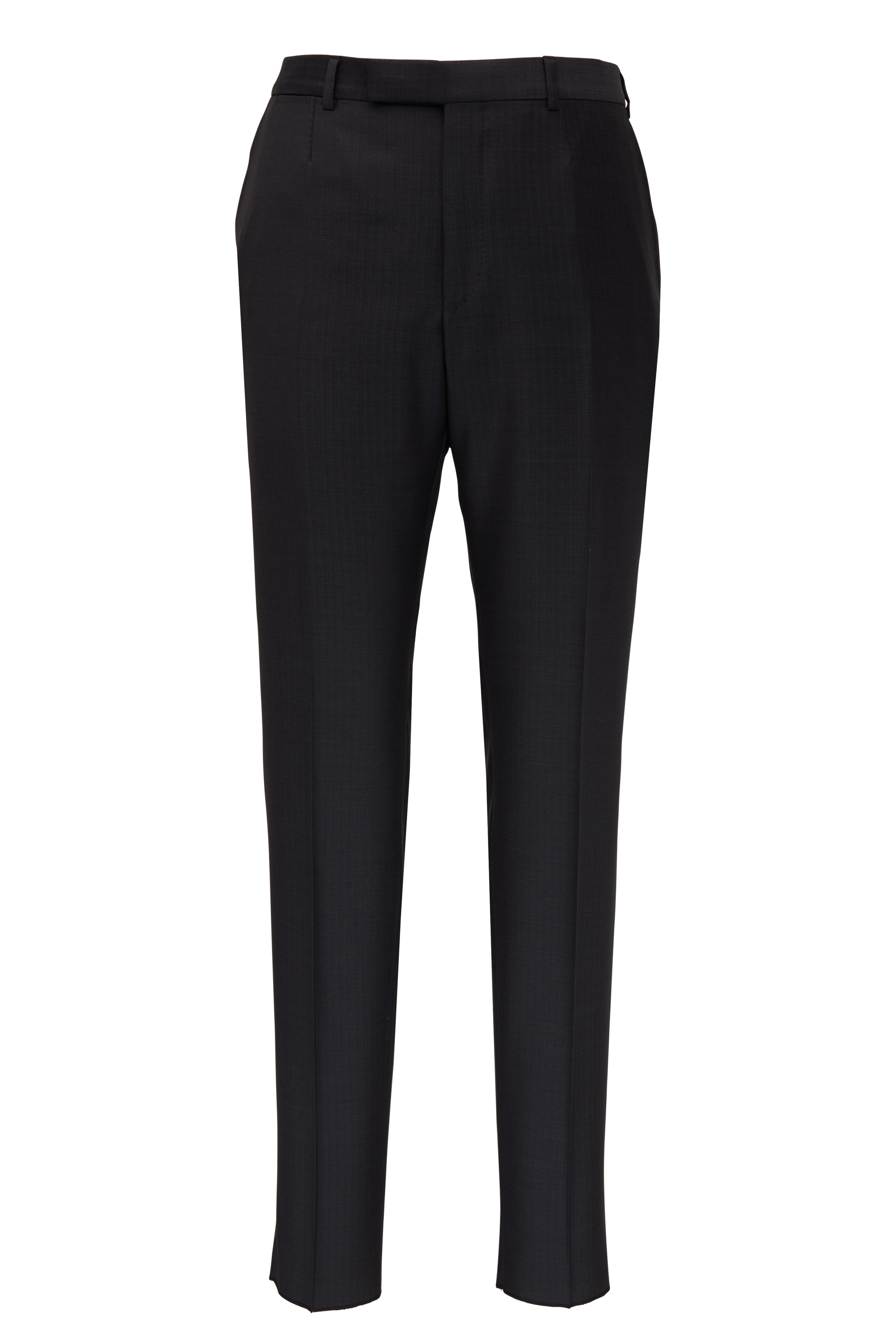 Zegna - Charcoal Gray Tonal Striped Wool & Silk Suit