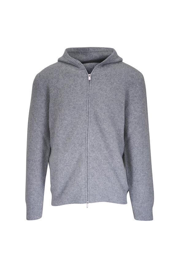 Fedeli Gray Front Zip Hoodie