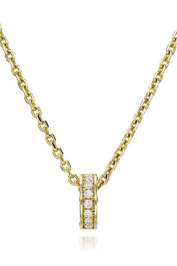 Dru 14k Yellow Gold Diamond Love Bomb Necklace - view 2