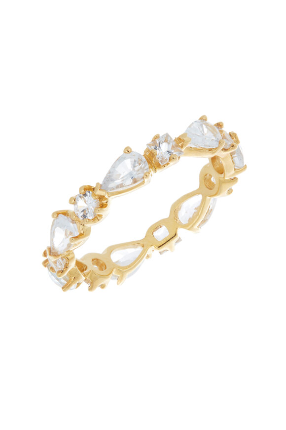 Emily & Ashley - 18K Yellow Gold Ruffled White Sapphire Ring