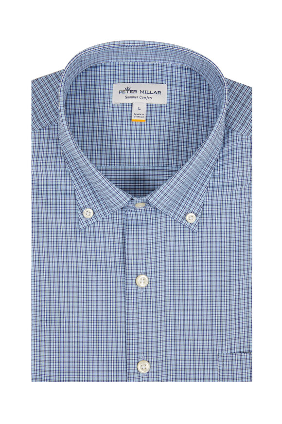 Peter Millar - Summer Comfort Blue Plaid Sport Shirt