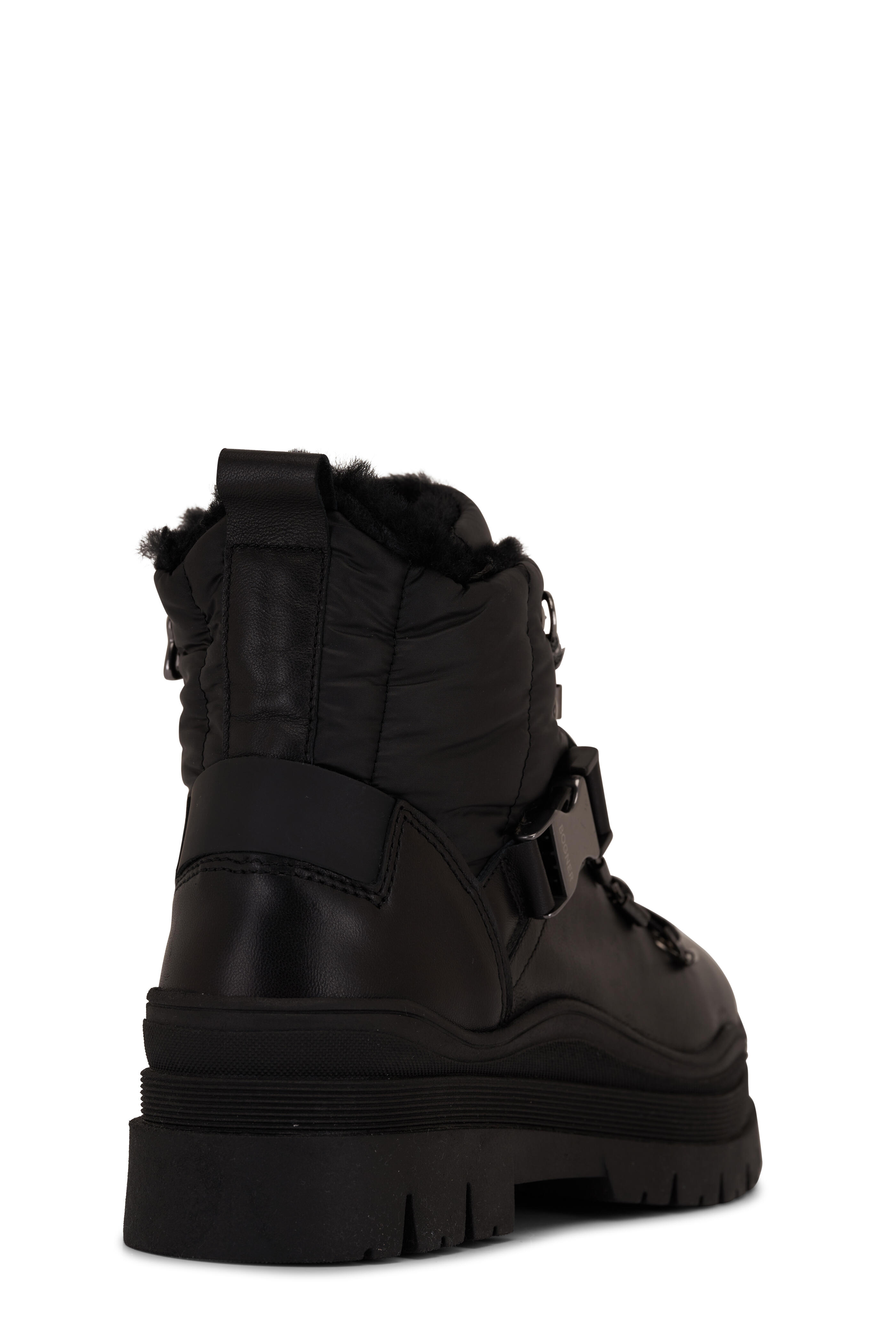 Bogner - Arosa Black Leather Shearling Ankle Boot