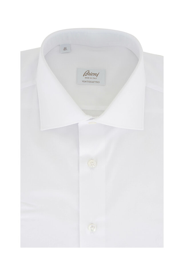 Brioni - White Sea Island Cotton Dress Shirt | Mitchell Stores