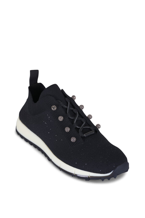 Jimmy Choo Veles X Black Mix Crochet Knit Sneaker