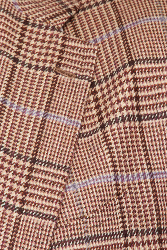 Cesare Attolini Brown Glen Plaid Cashmere Sportcoat - view 3