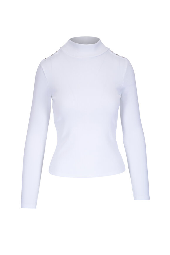 Veronica Beard - Nate White Shoulder Button Top