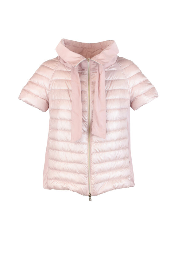 Herno - Blush Pink Contrast Back Puffer Jacket