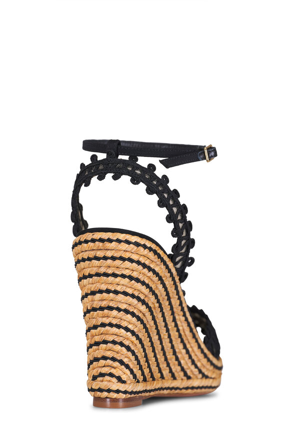 Aquazzura Kahlo Black Espadrille Wedge, 105mm - view 4