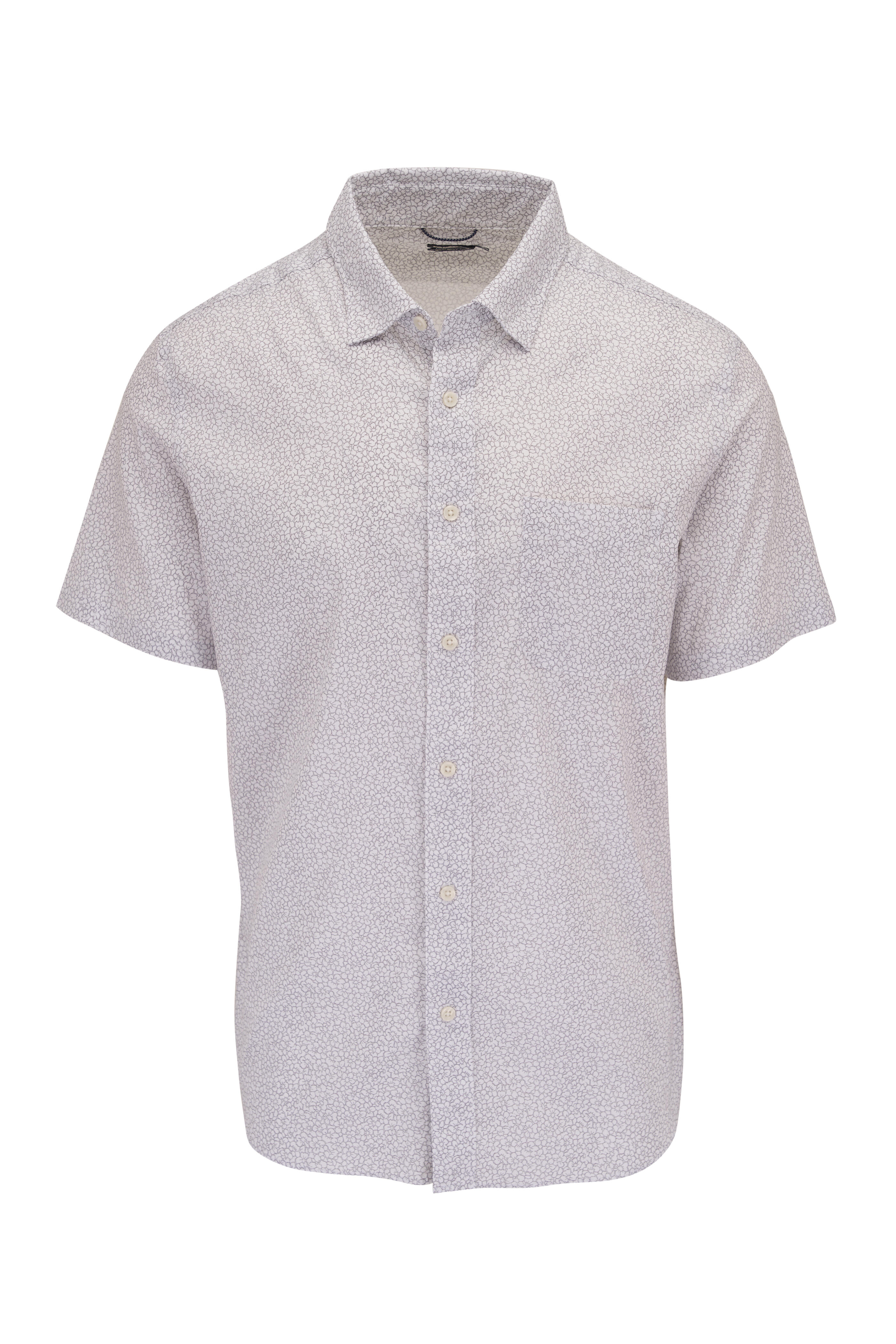 Faherty Brand - Movement™ Ivory Floral Short Sleeve Sport Shirt