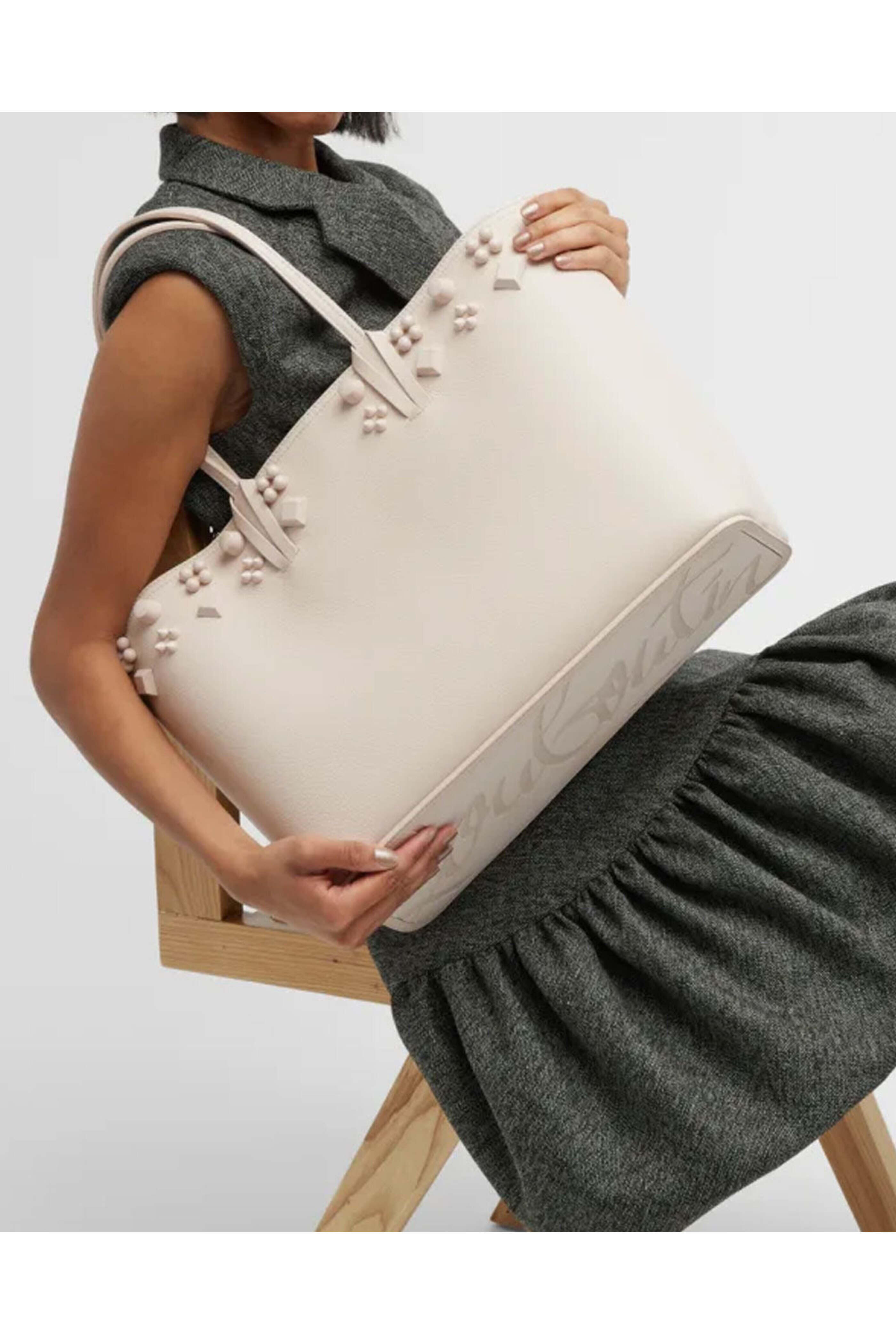 Christian Louboutin - Cabata Empire Spike Studded Leather Tote in Leche