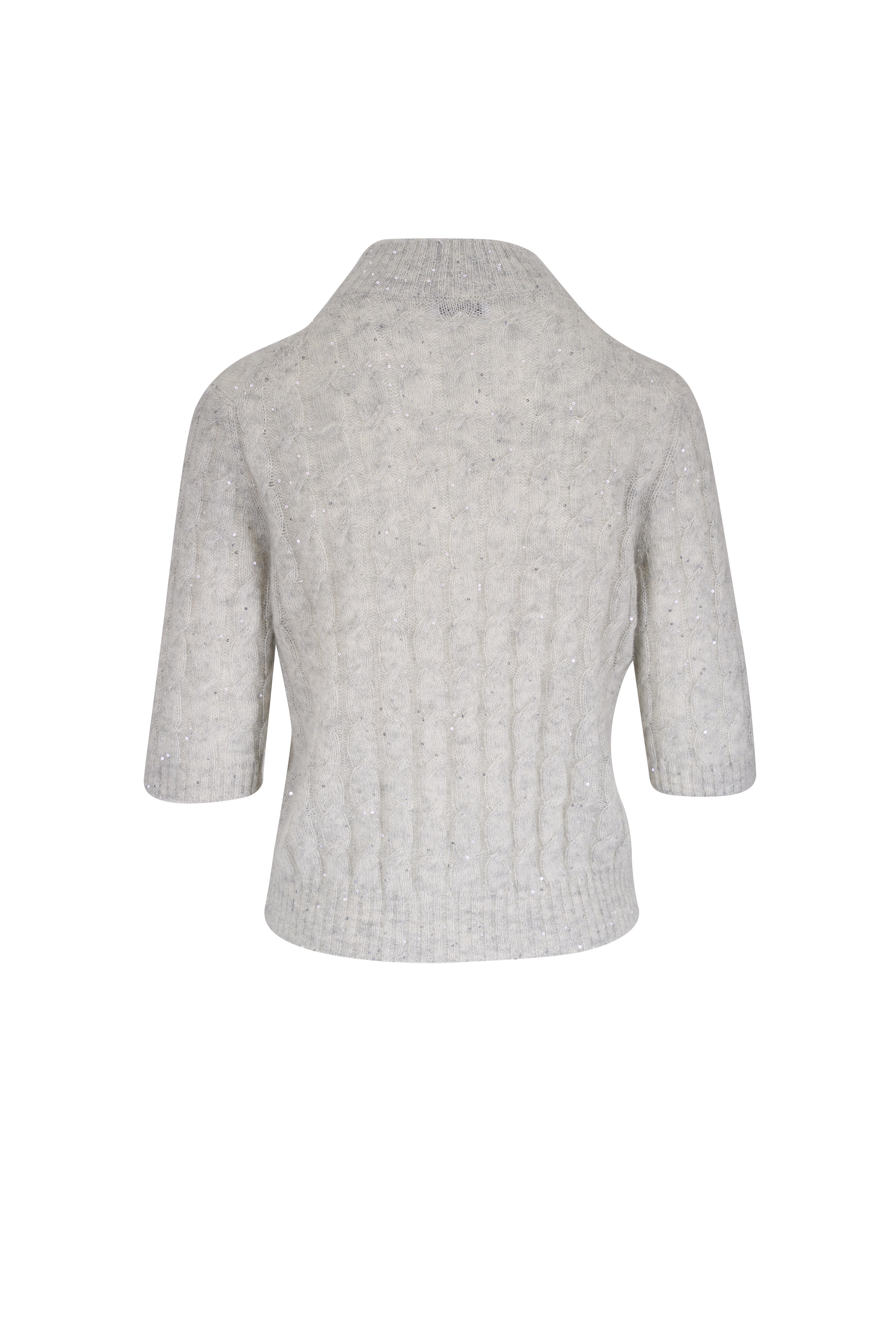 Brunello Cucinelli - Stone Sequin Embellished Cable Knit Sweater