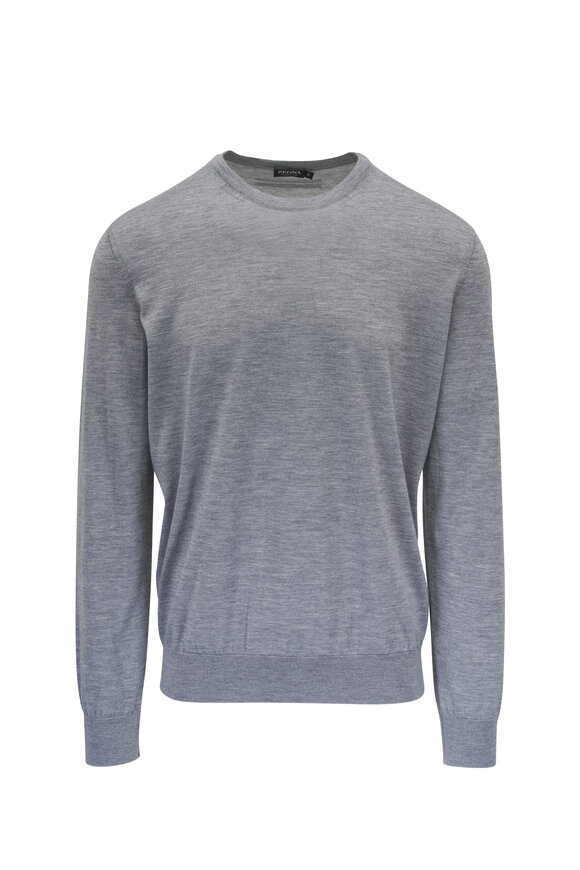 Zegna Gray Casheta Crewneck Sweater