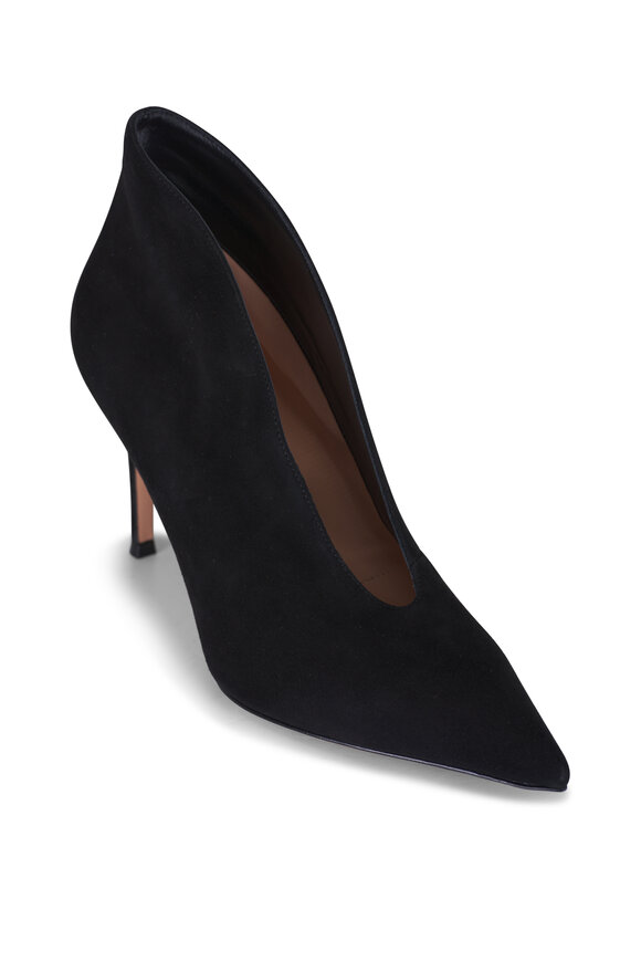 Gianvito Rossi - Vania Black Suede Pointed Toe Pump, 85mm