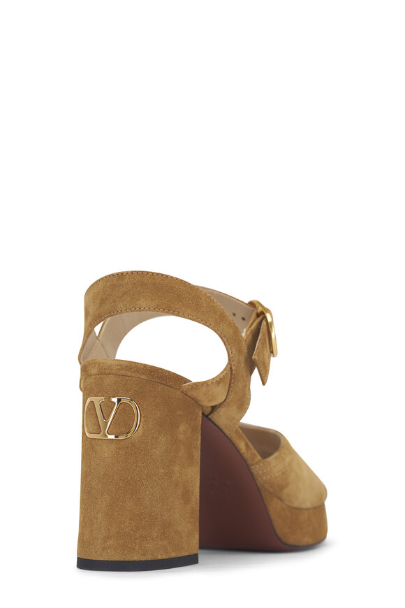 Valentino Garavani Fawcette Havana Beige Platform Sandal, 75mm - view 5