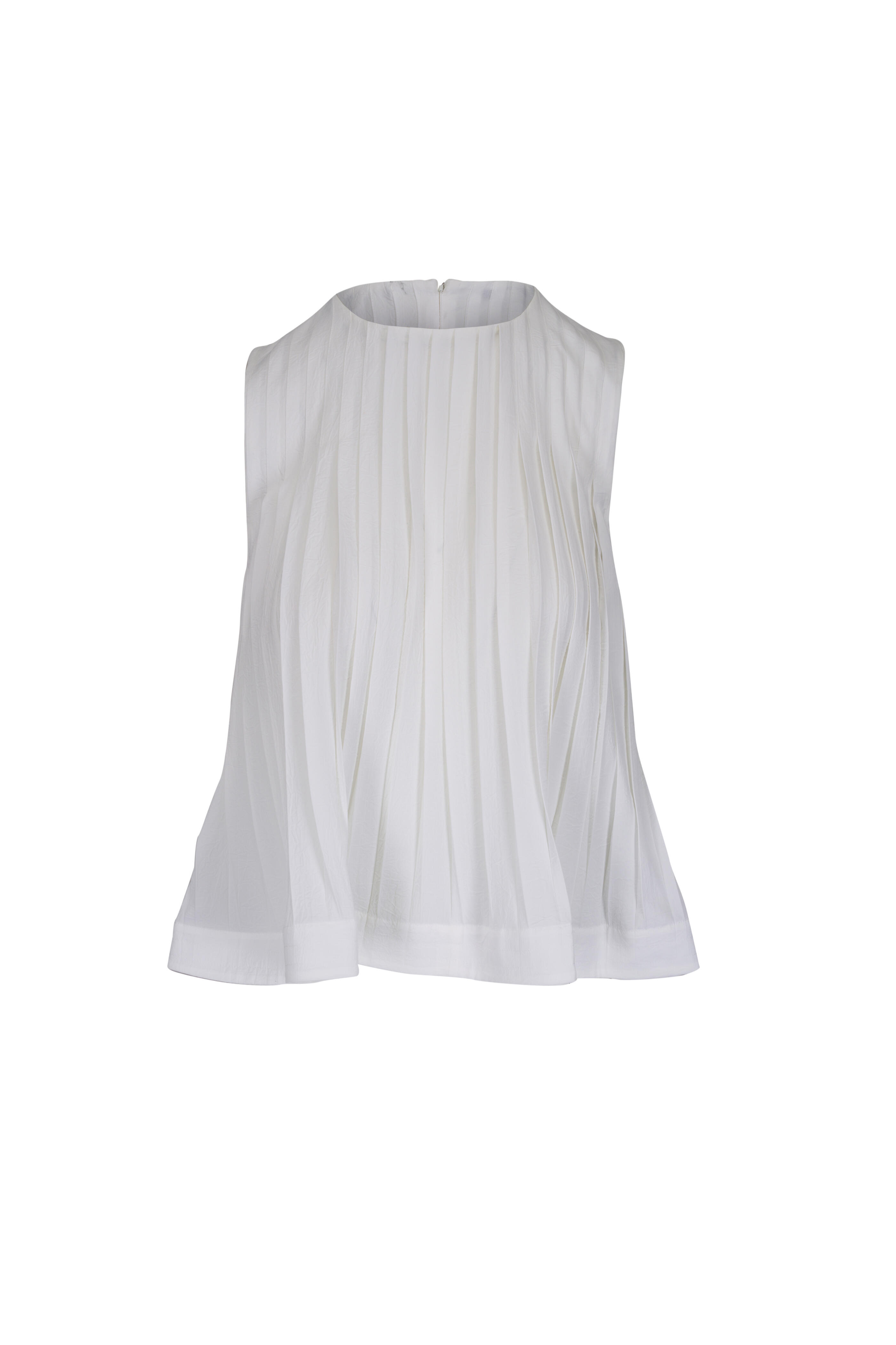 Vince - Off White Pleated A-Line Top