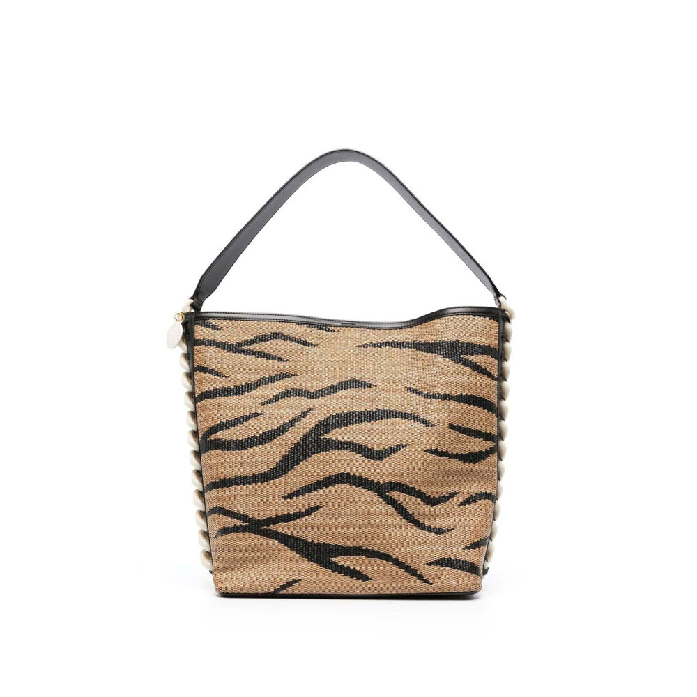 Stella McCartney - Jacquard Rafia Tote Bag in Tiger