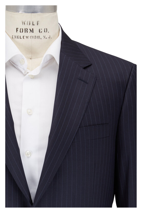 Canali - Navy Blue Pinstripe Wool Suit