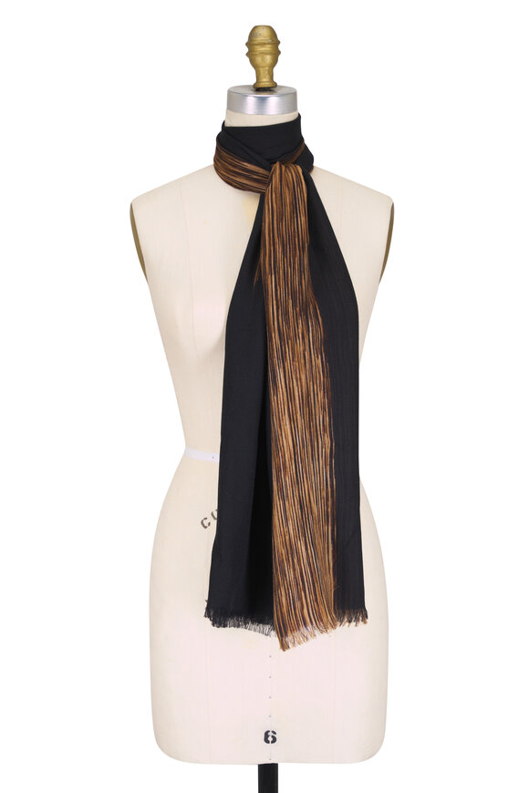 Akris Black Multi Cashmere Scarf - view 1