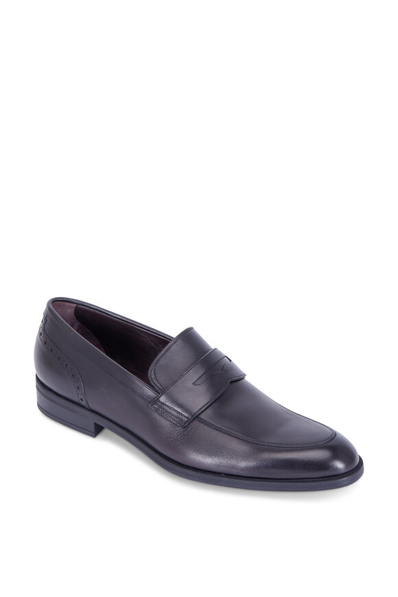 Zegna - Garonne Black Leather Penny Loafer