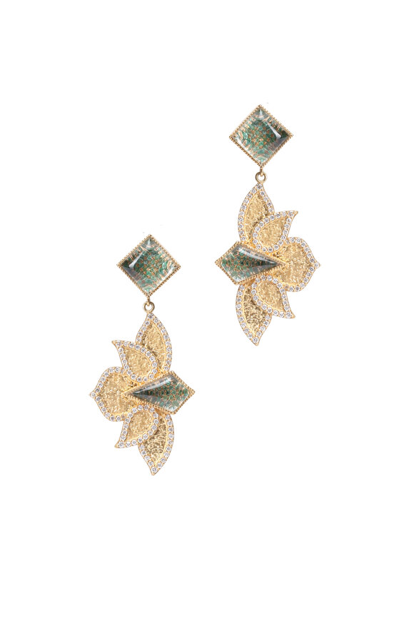 Coomi Emerald & Diamond Flower Earrings