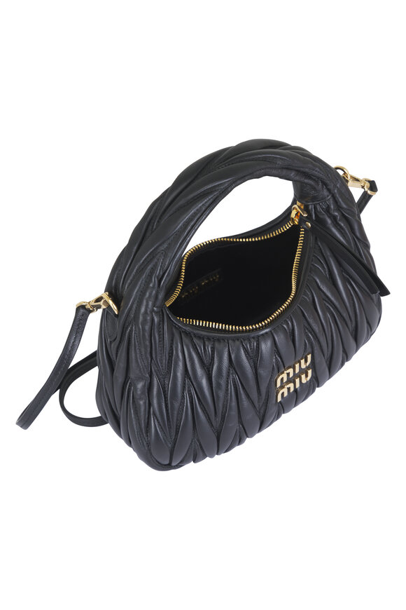 Miu Miu Small Wander Black Quilted Leather Crossbody - view 5