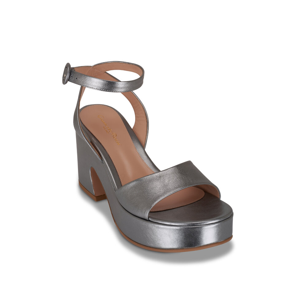 Gianvito Rossi ハイヒール パンプス グリッター シルバー