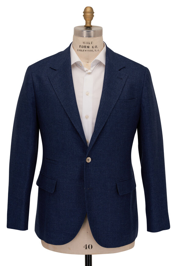 Brunello Cucinelli - Solid Indigo Linen & Wool Sportcoat