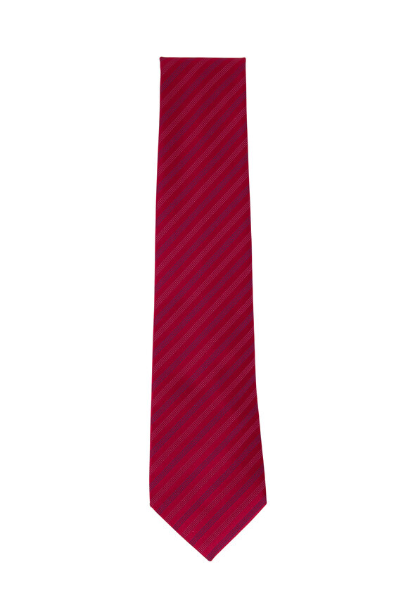 Charvet - Hot Pink Striped Silk Necktie
