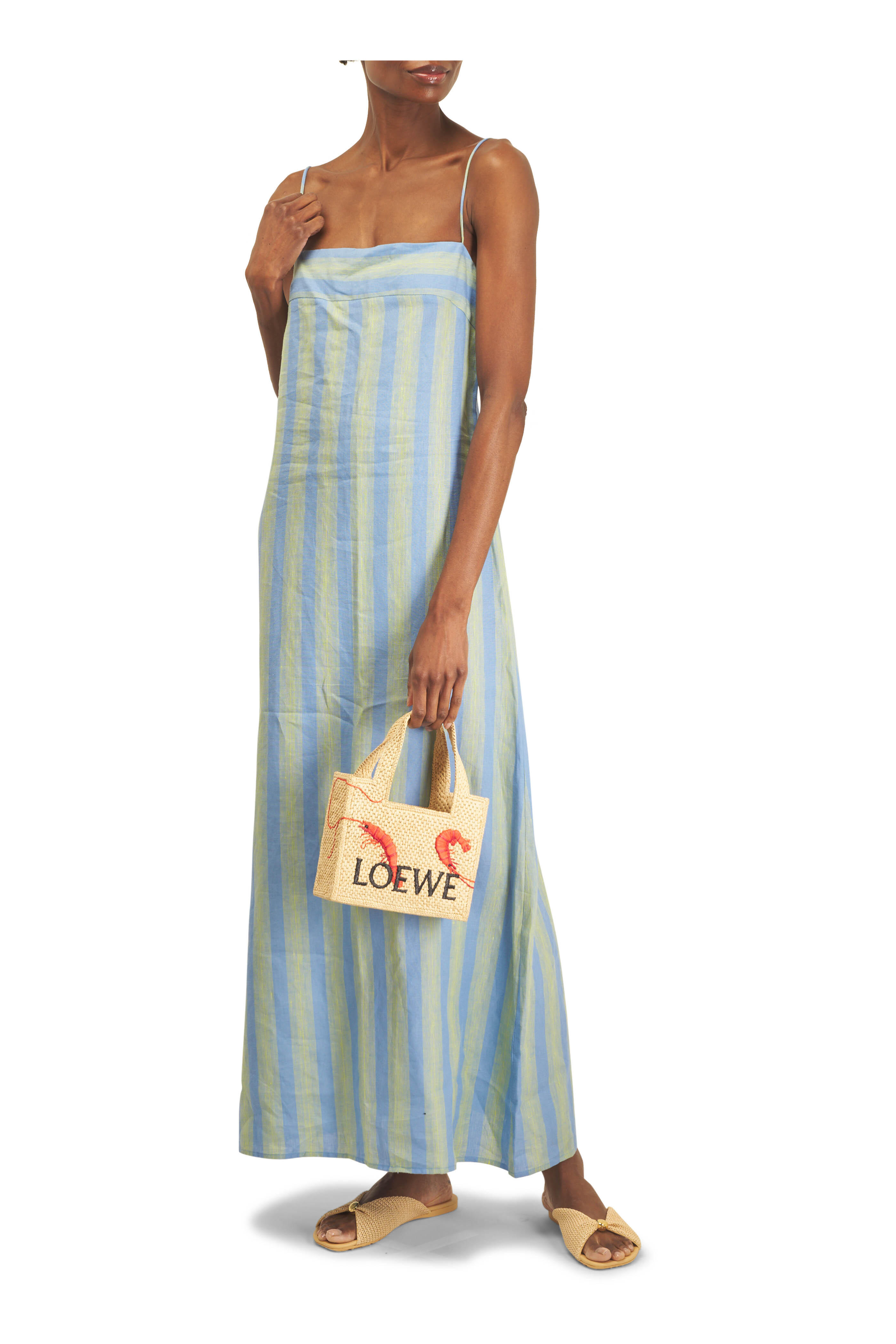 Loewe - Pebble Natural Raffia-Effect Soft Slide