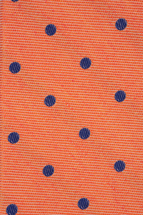 Kiton - Orange Dot Print Necktie