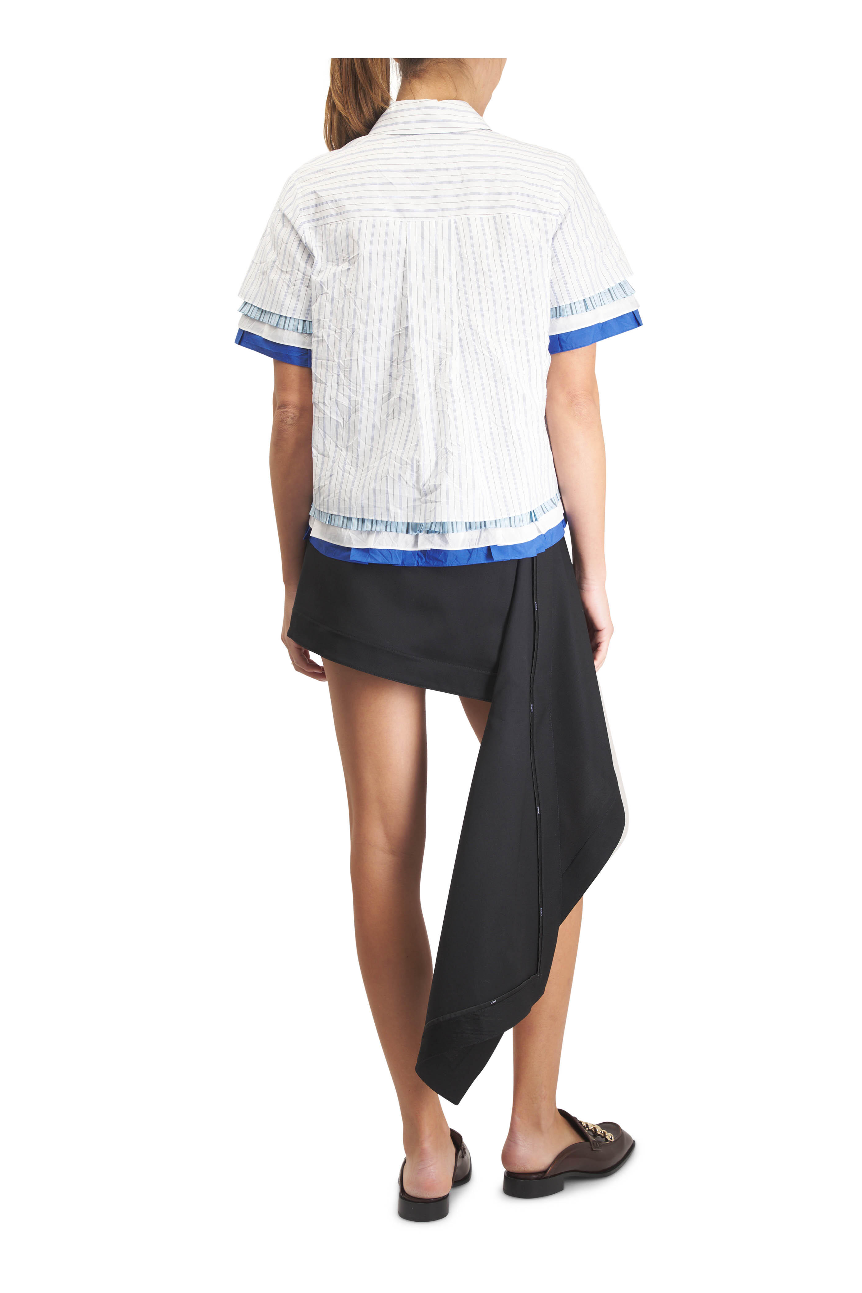 Loewe - White & Blue Stripe Multi Layer Blouse