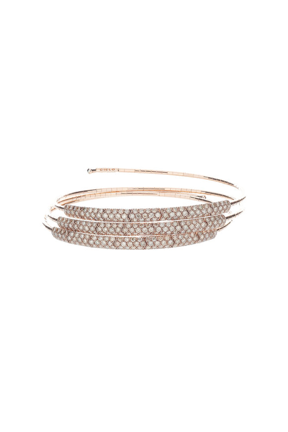 Mattia Cielo - Gold & Titanium Diamond Coil Bracelet