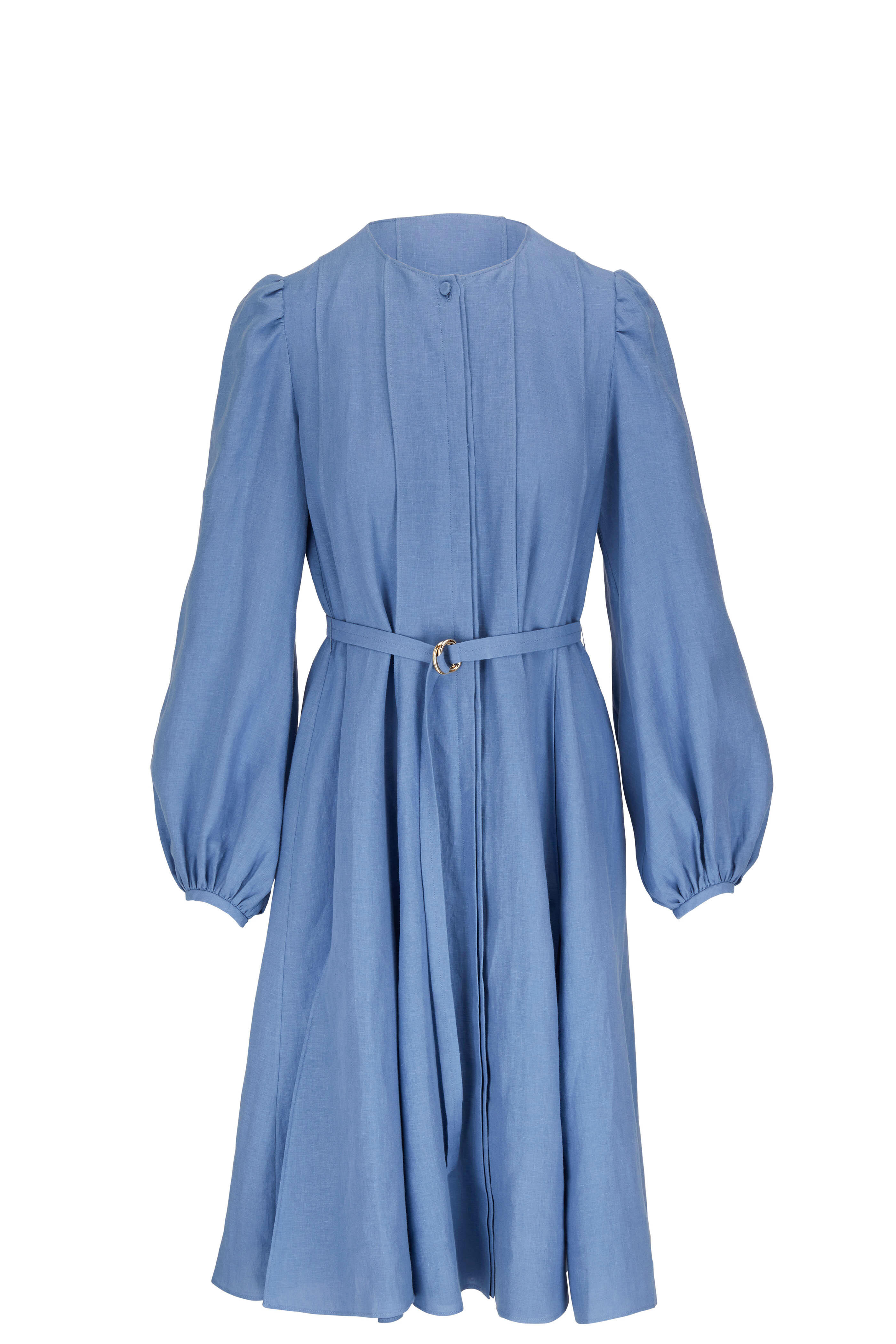 Louise Linen Midi Shirt Dress - Authentic Blue Chambray