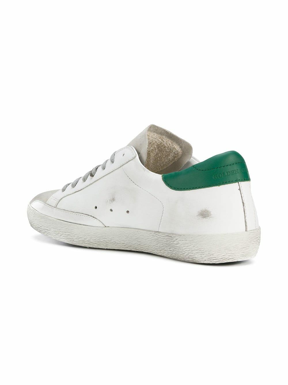Golden Goose - Men's Superstar White & Green Low-Top Sneaker