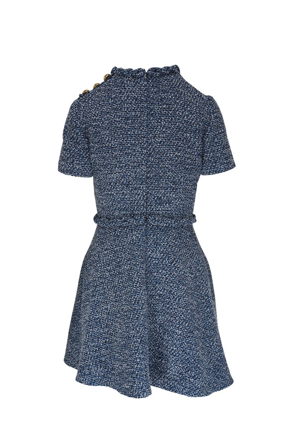 Valentino - Denim Blue Tweed Mini Dress 