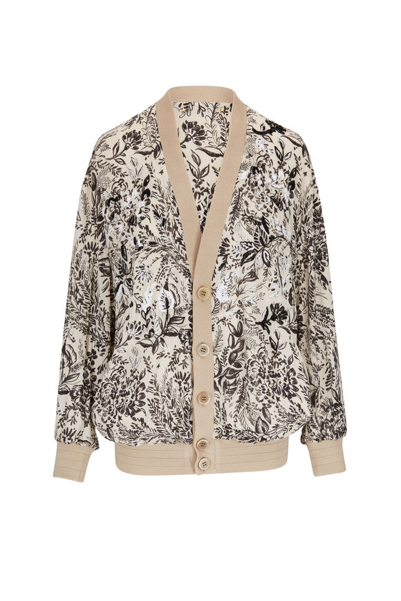 Golden Goose - Journey Bone White & Black Embroidered Cardigan