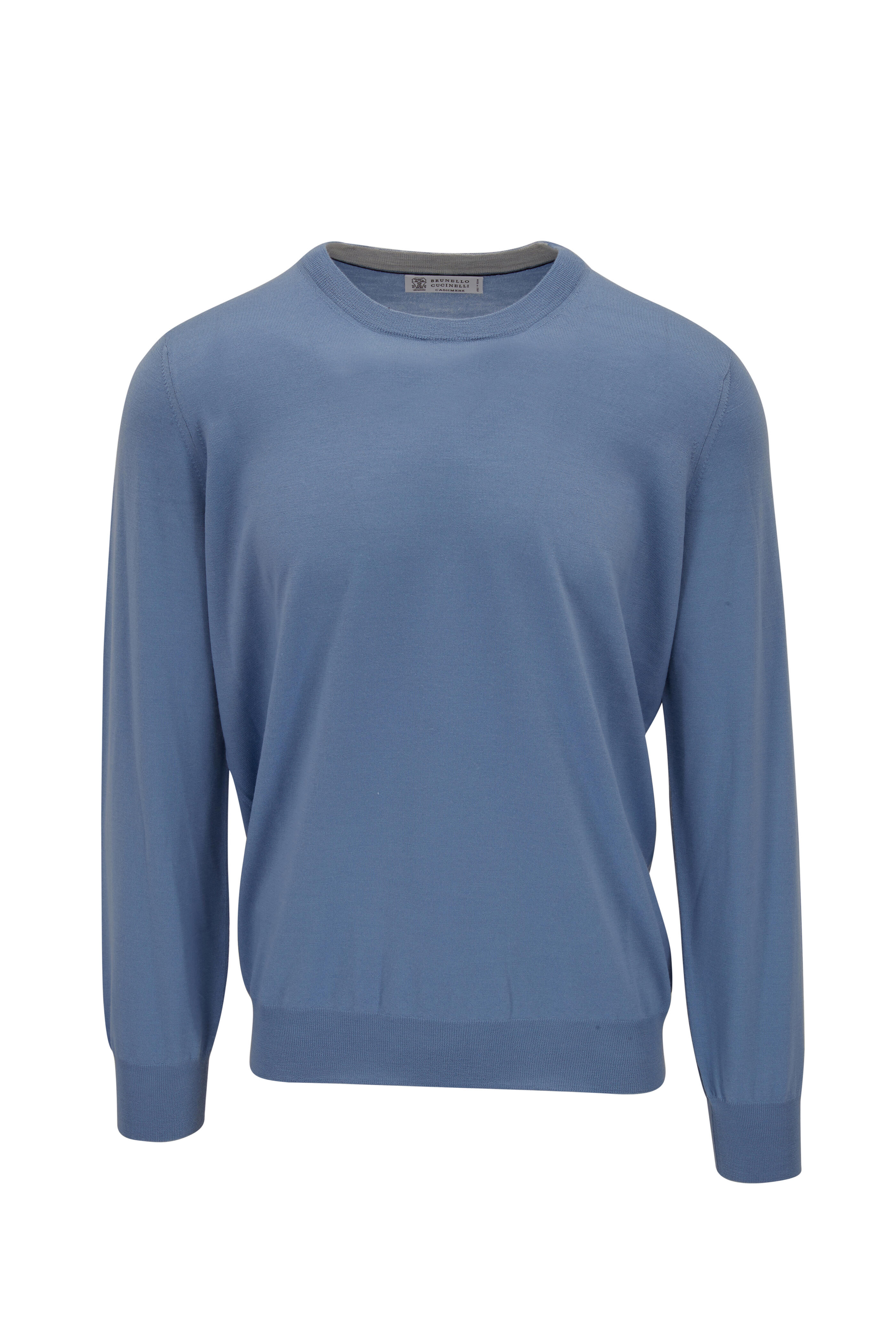 Brunello Cucinelli - Light Blue Wool & Cashmere Crewneck Sweater