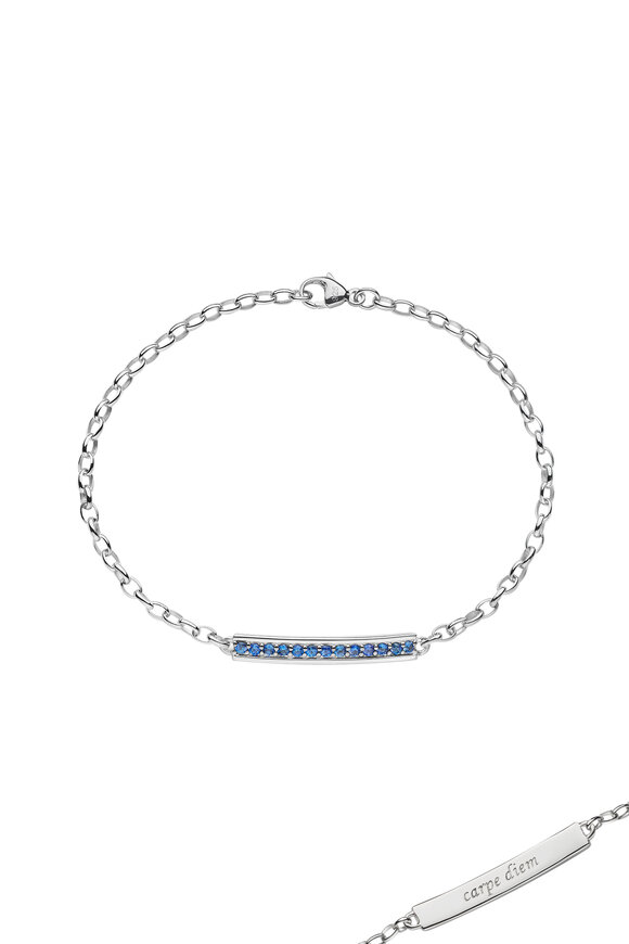 Monica Rich Kosann - Sterling Silver Sapphire Posey ID Bracelet