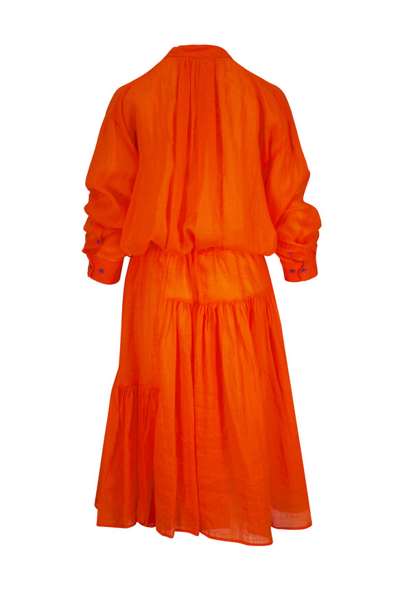 Dries Van Noten Poppy Ramie Cinch Waist Dress - view 3