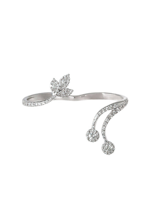 Yeprem - 18K White Gold Two Finger Diamond Ring