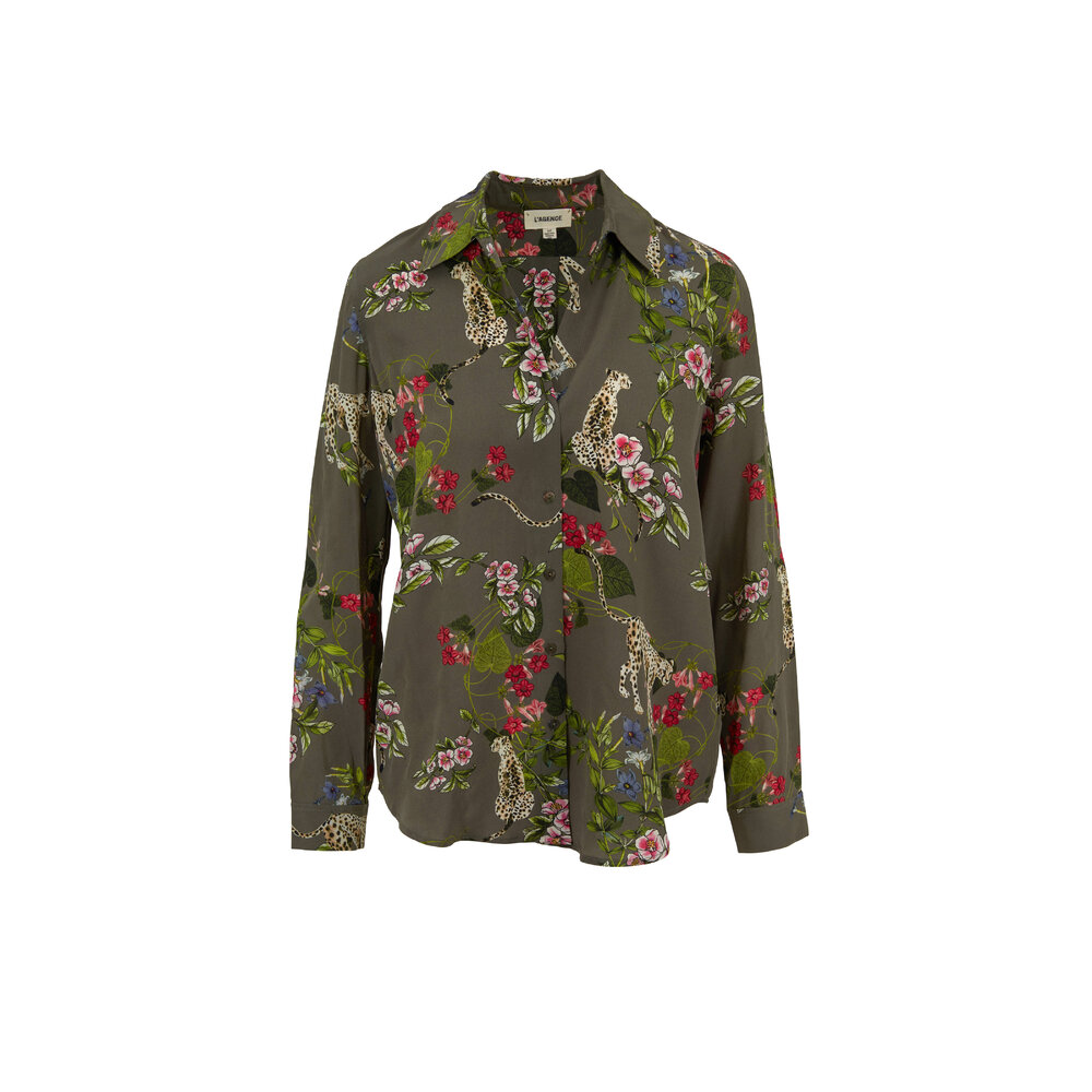 L'Agence - Nina Moss Jungle Leopard Print Blouse