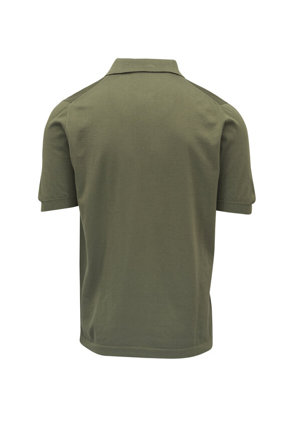 Kiton - Olive Cotton Knit Polo