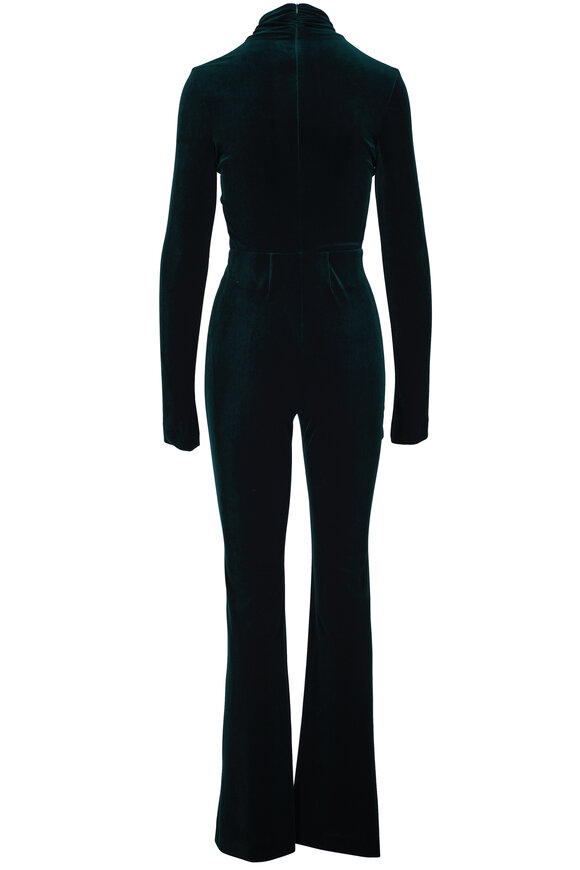 Galvan - Boston Hunter Green Velvet Jumpsuit