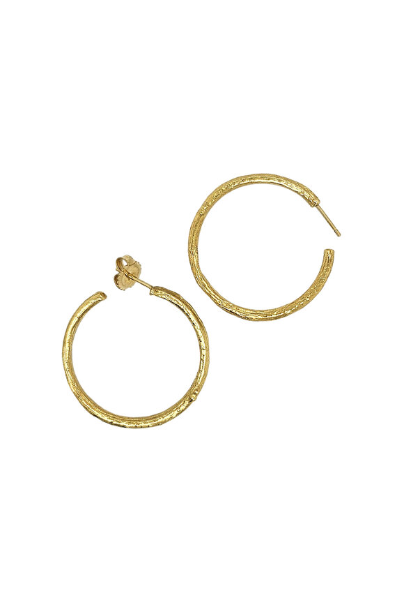 Aaron Henry Large Olive Branch Hoop Earrings - view 1