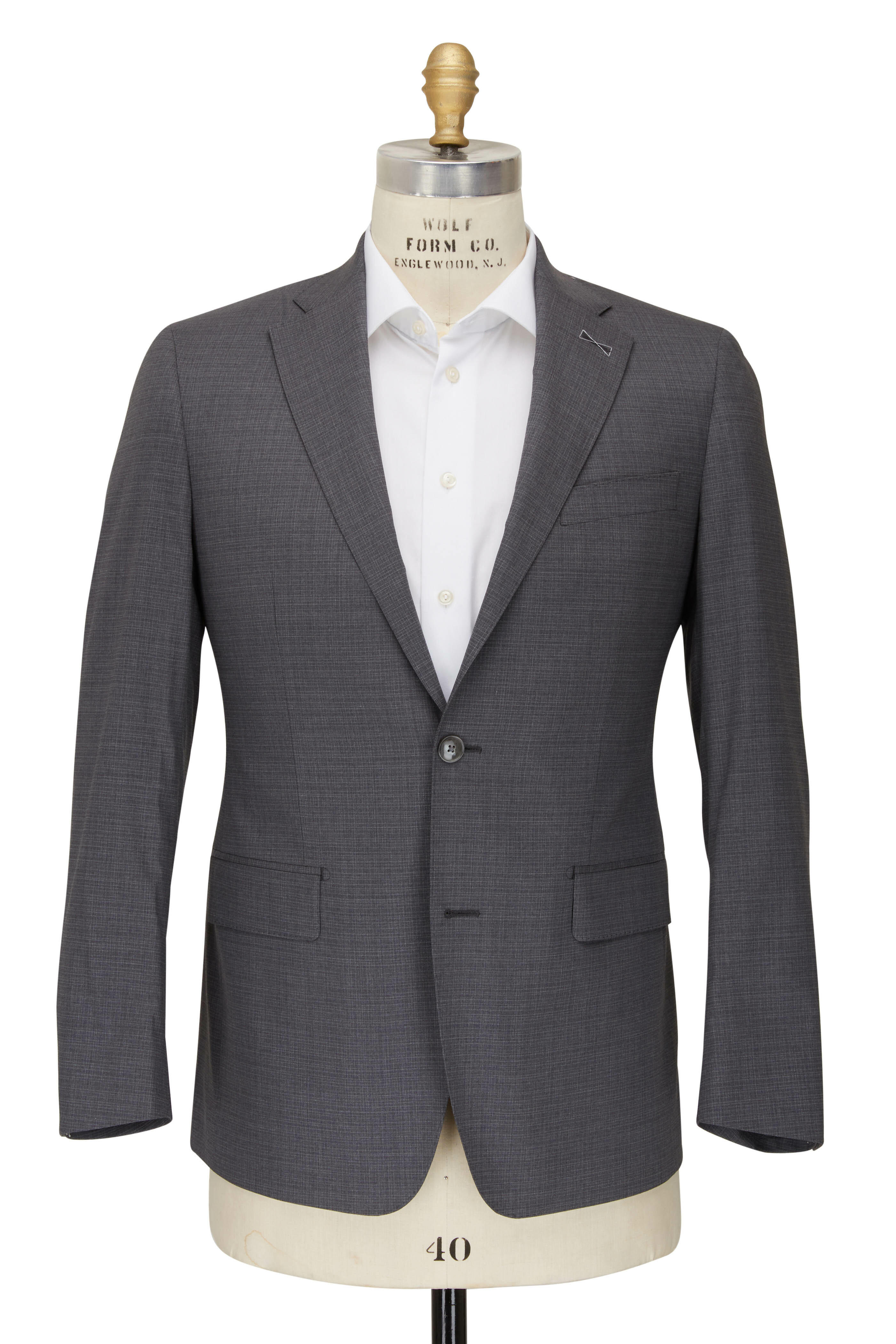 Atelier Munro - Stone Gray Micro Check Suit | Mitchell Stores