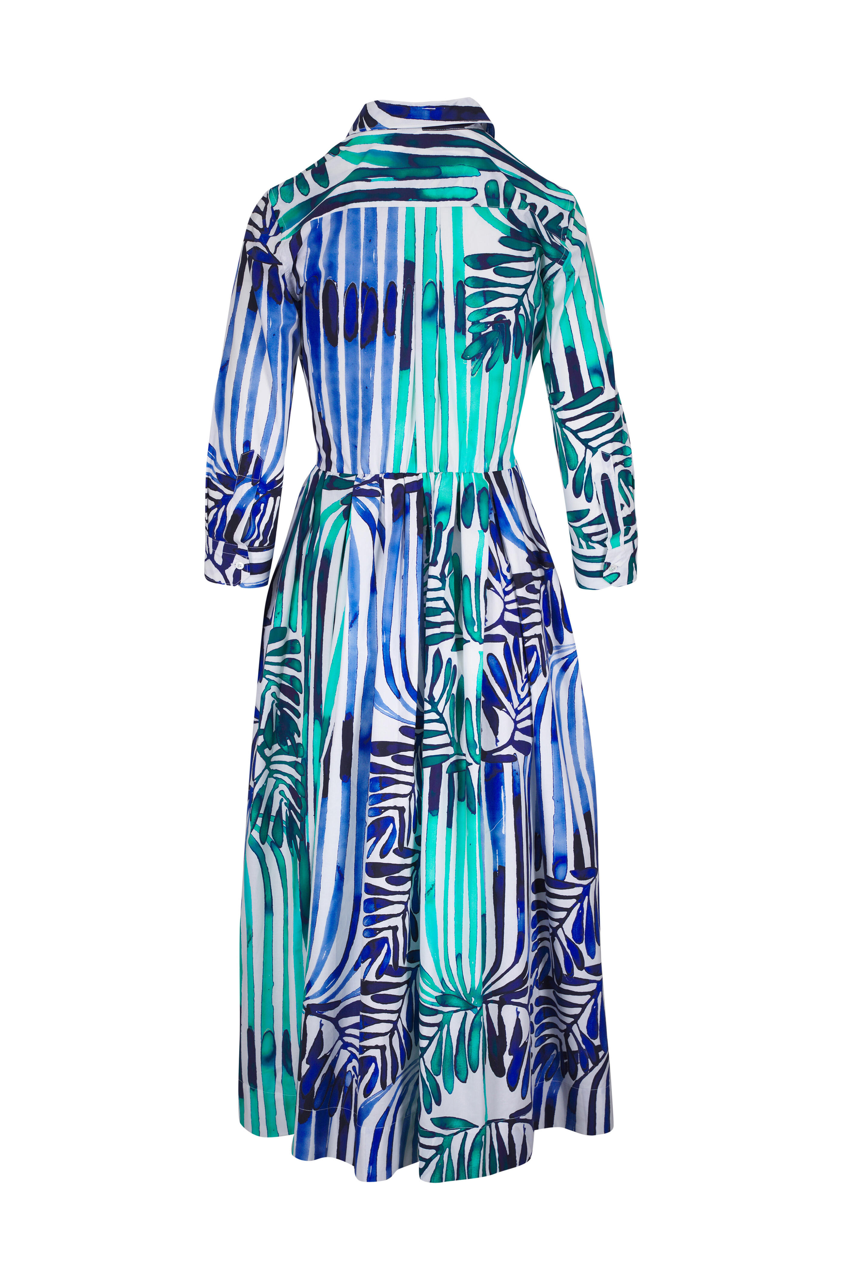 Sara Roka - Nidina Elbow Sleeve Multicolor Print Midi Dress