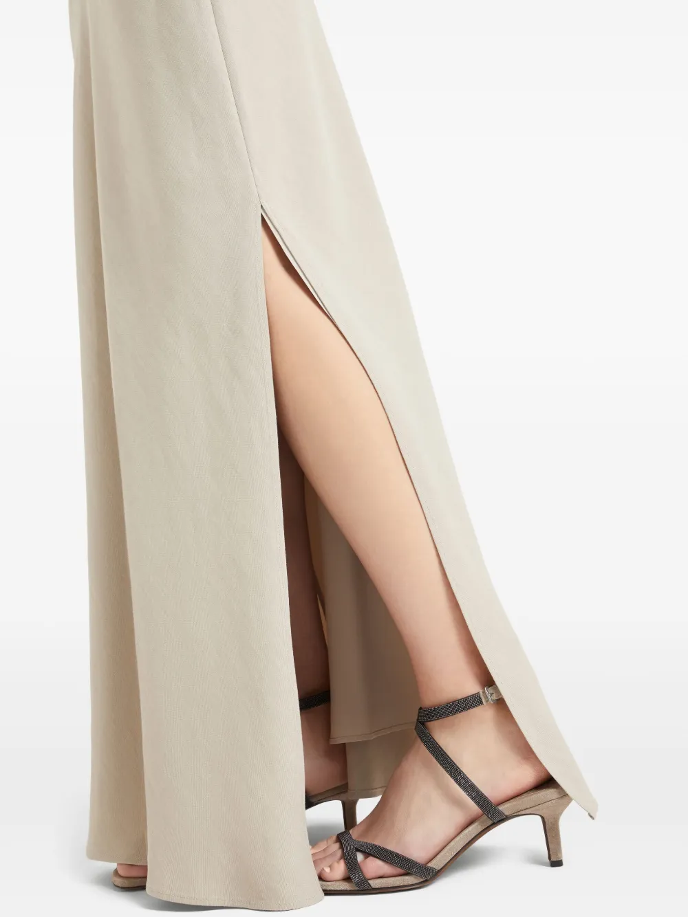 Brunello Cucinelli - Light Dessert Linen Maxi Skirt
